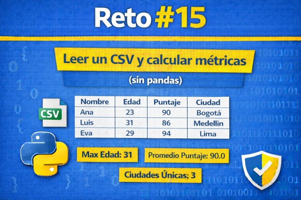 Reto #15 Leer un CSV y calcular métricas (sin pandas)